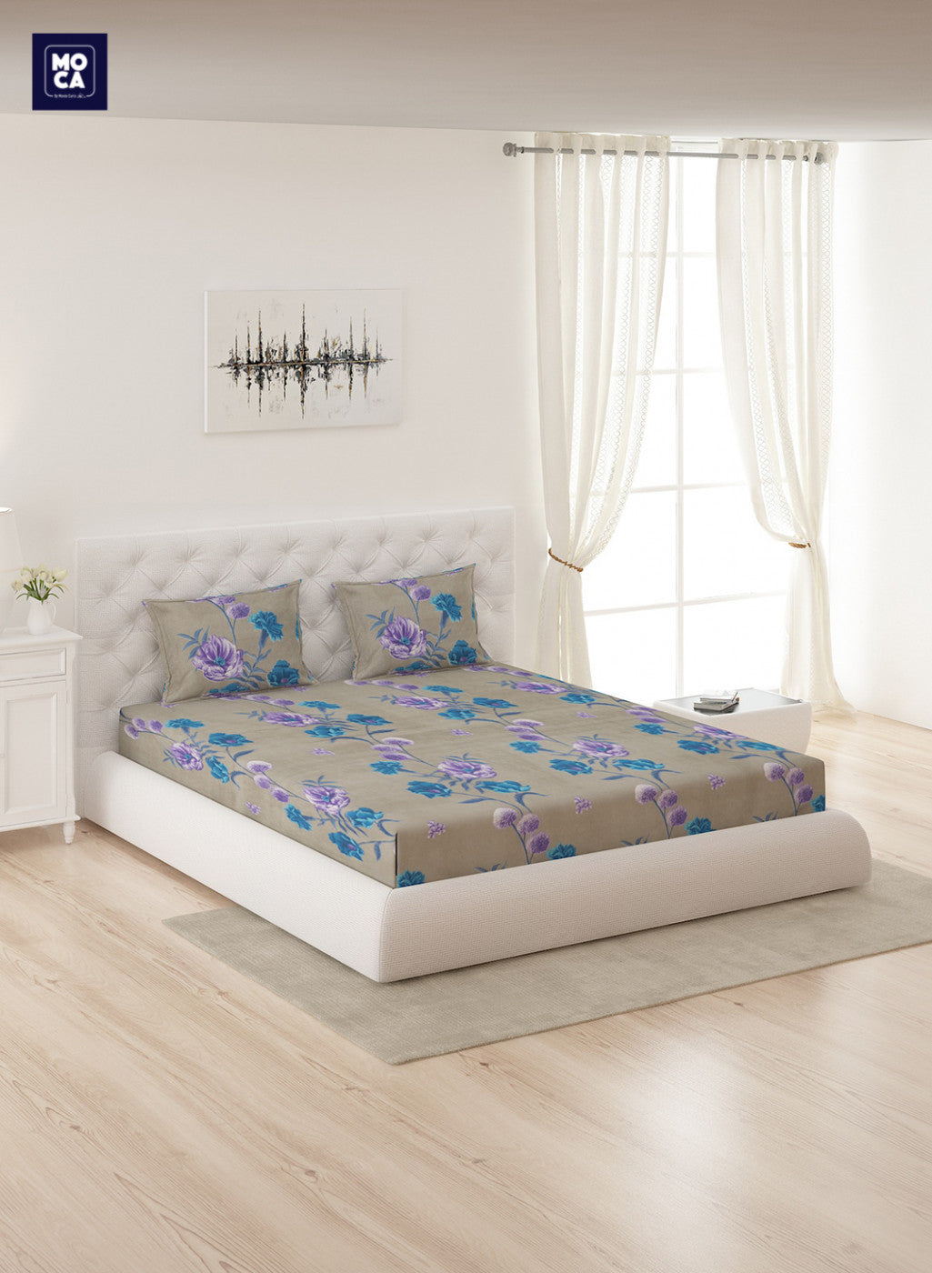 120 GSM Microfibre Double Bedsheet with 2 Pillow Covers