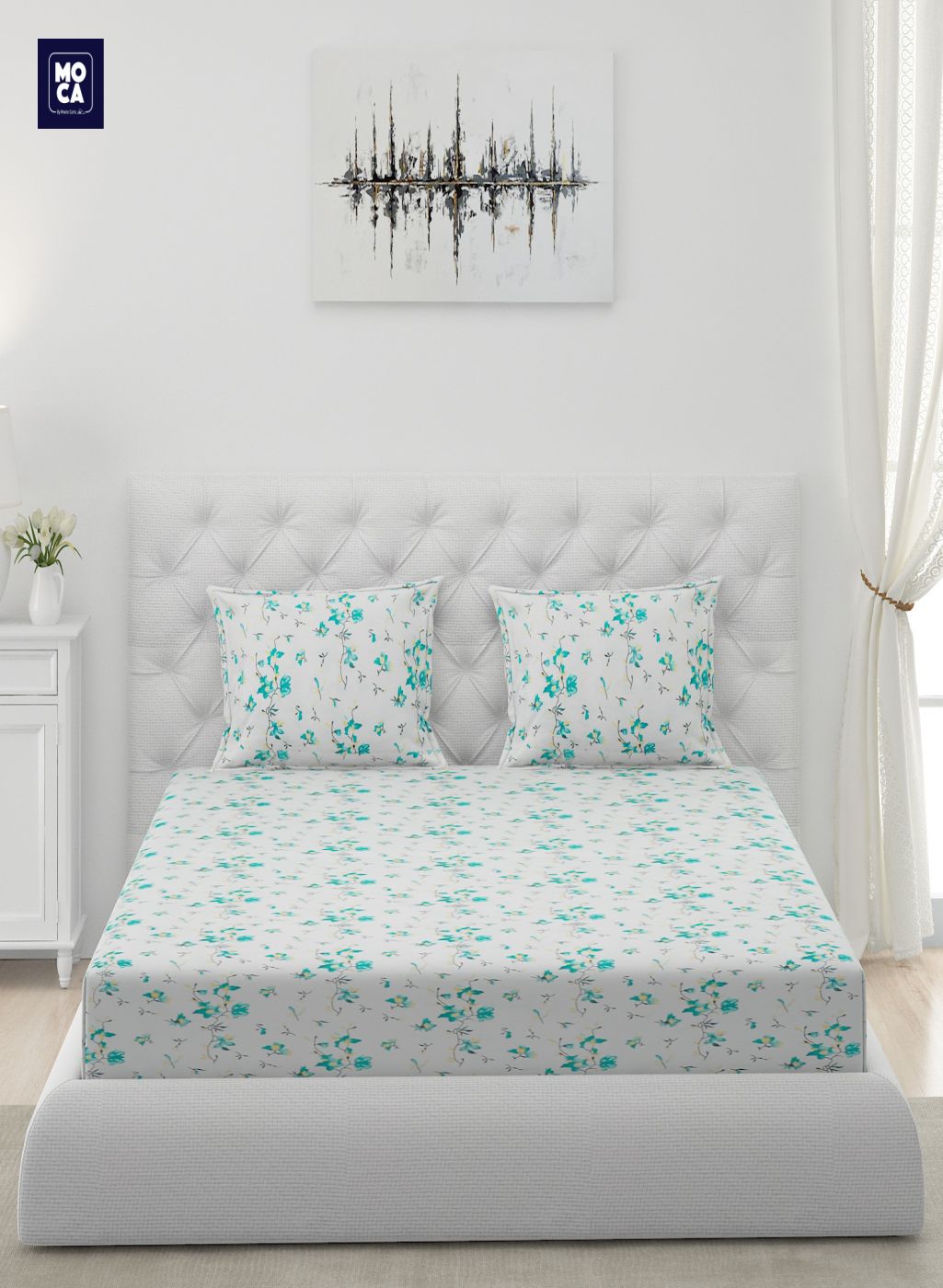 120 GSM Microfibre Double Bedsheet with 2 Pillow Covers