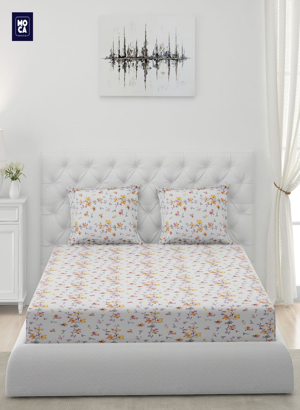 120 GSM Microfibre Double Bedsheet with 2 Pillow Covers