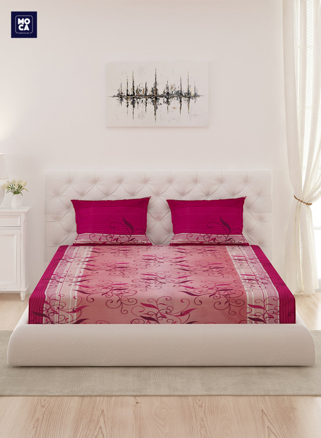 120 GSM Microfibre Double Bedsheet with 2 Pillow Covers