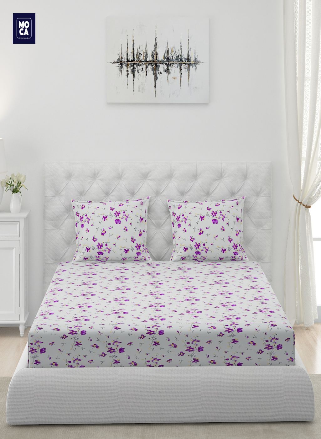 120 GSM Microfibre Double Bedsheet with 2 Pillow Covers