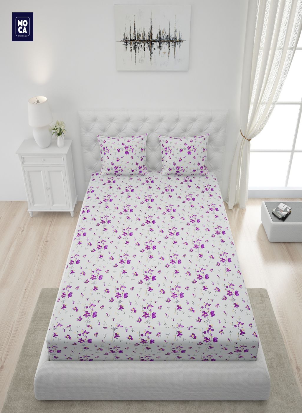 120 GSM Microfibre Double Bedsheet with 2 Pillow Covers