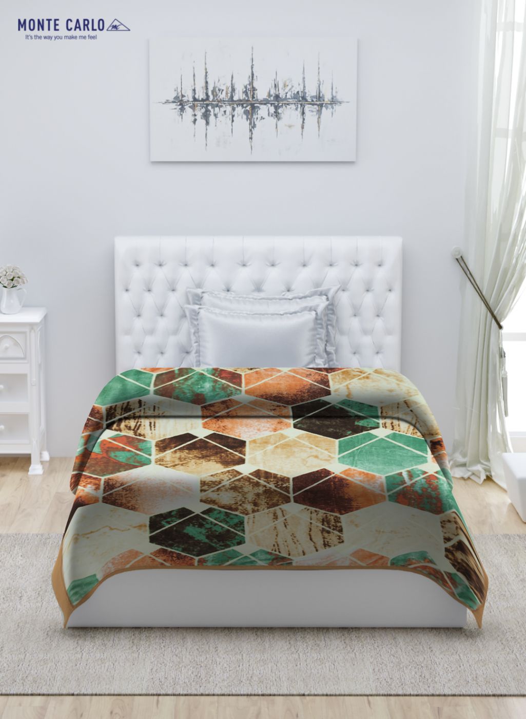 Printed Mink Single Blanket for Mild Winter - 2 Ply