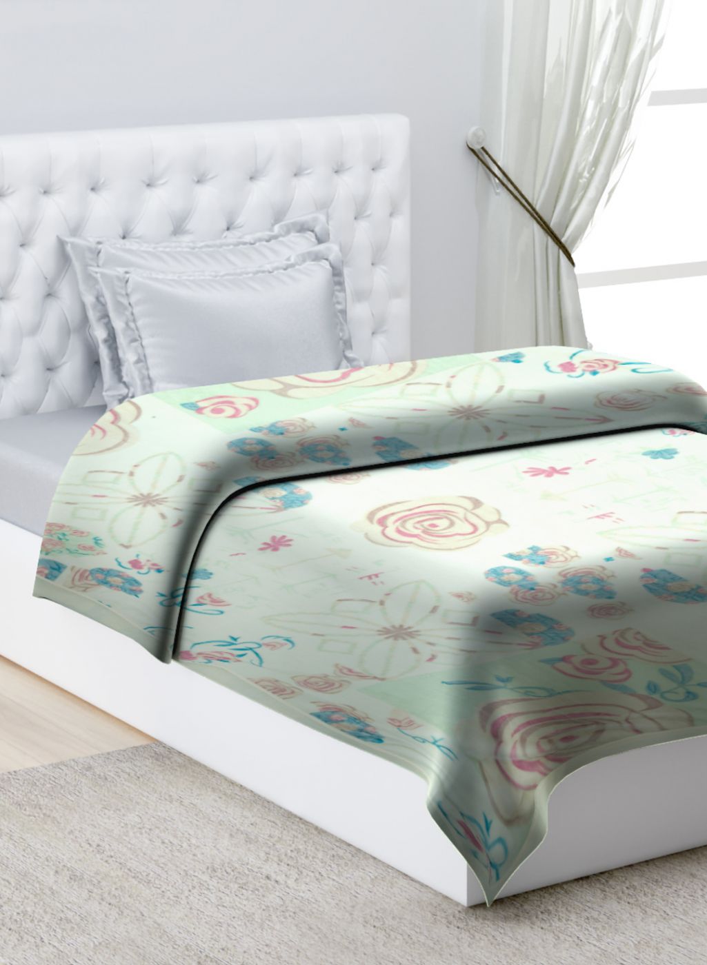 Printed Mink Single Blanket for Mild Winter - 2 Ply