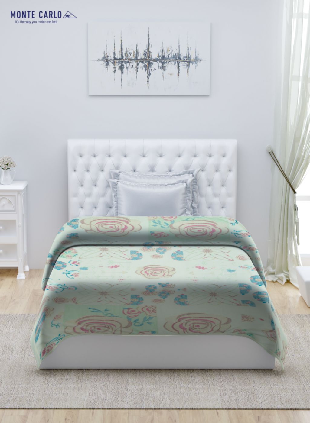 Printed Mink Single Blanket for Mild Winter - 2 Ply