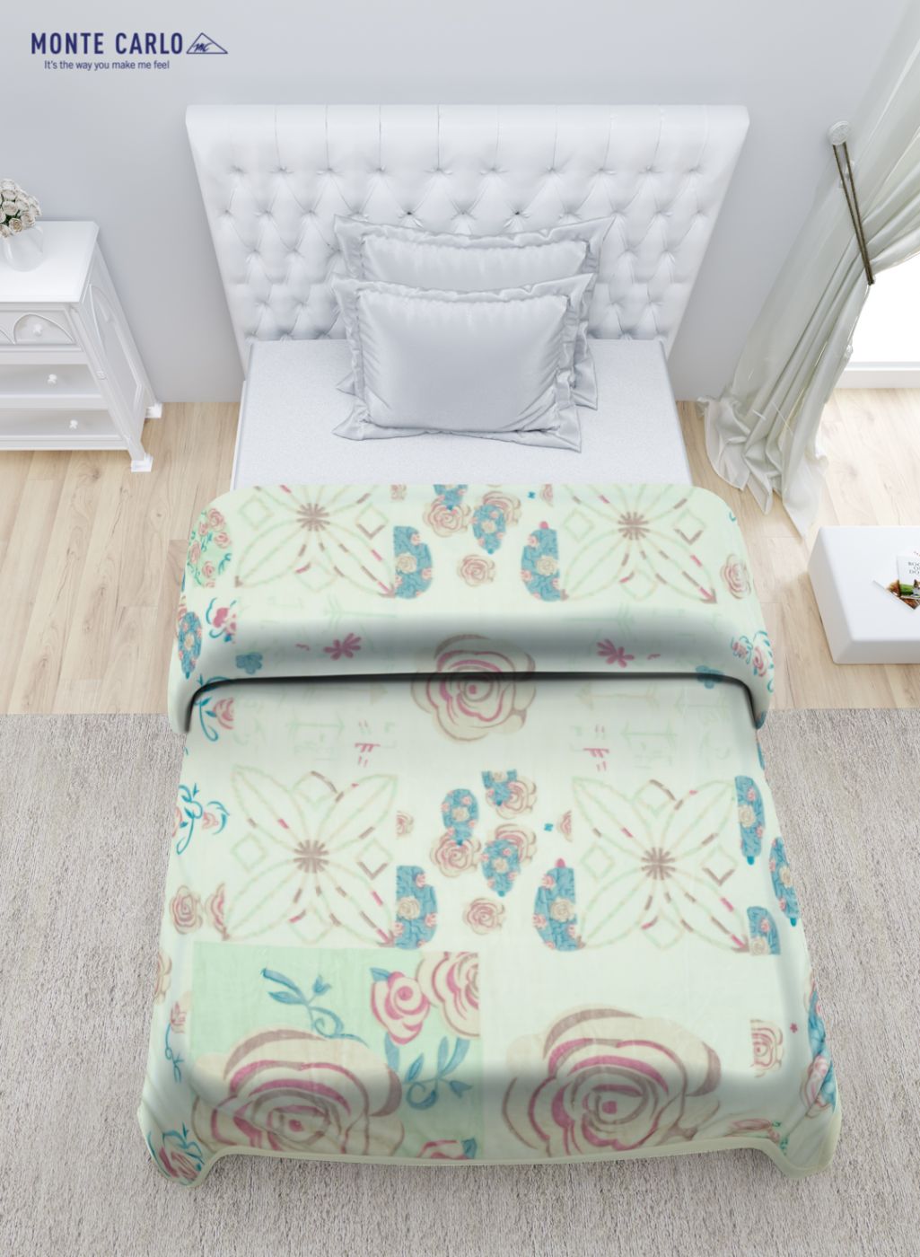 Printed Mink Single Blanket for Mild Winter - 2 Ply