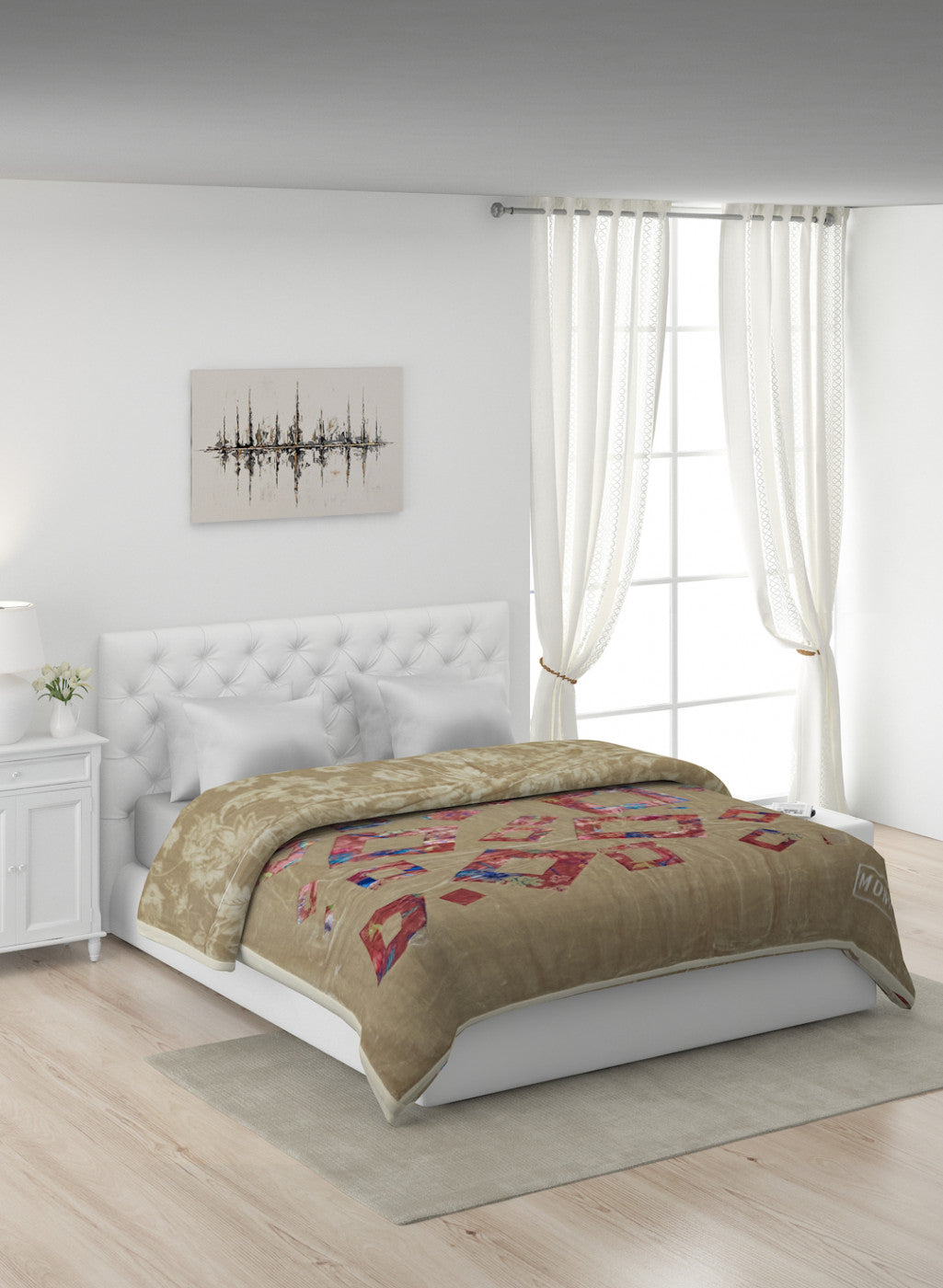 Printed Mink Double Blanket for Heavy Winter -2 Ply