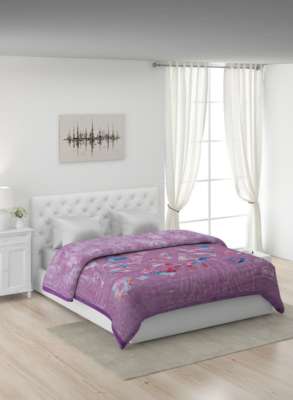 Printed Mink Double Blanket for Heavy Winter -2 Ply