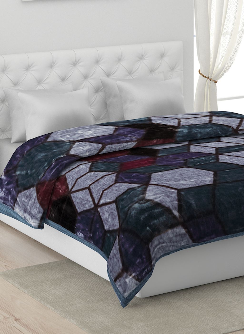 Printed Mink Double Blanket for Heavy Winter -2 Ply