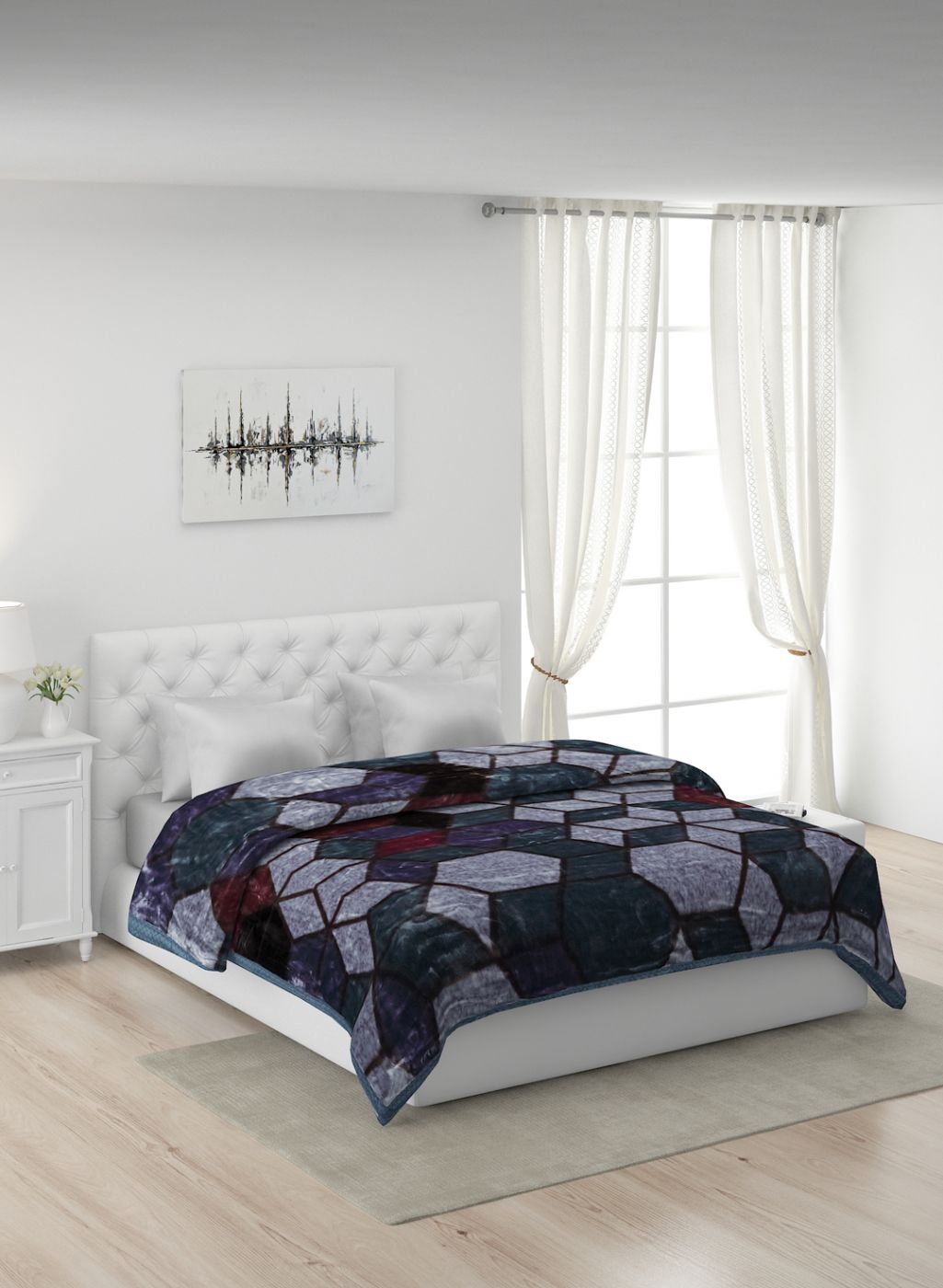 Printed Mink Double Blanket for Heavy Winter -2 Ply