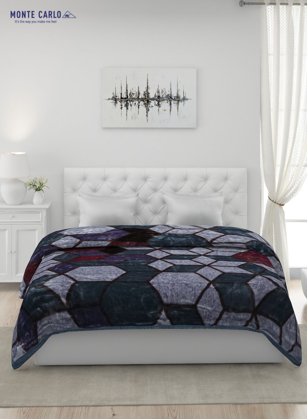 Printed Mink Double Blanket for Heavy Winter -2 Ply