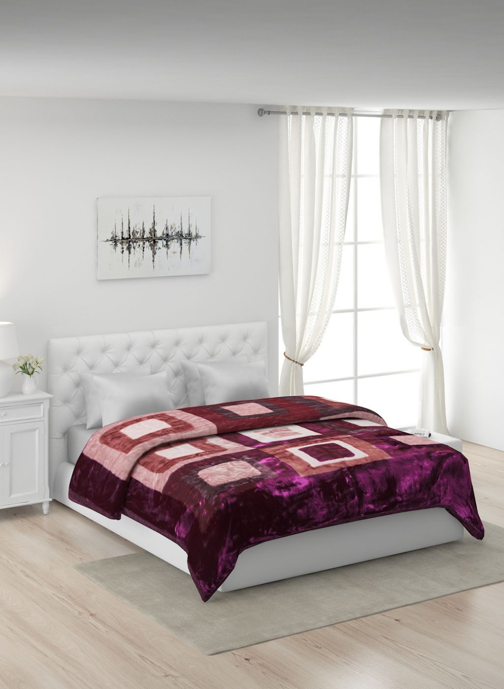 Printed Mink Double Blanket for Heavy Winter -2 Ply