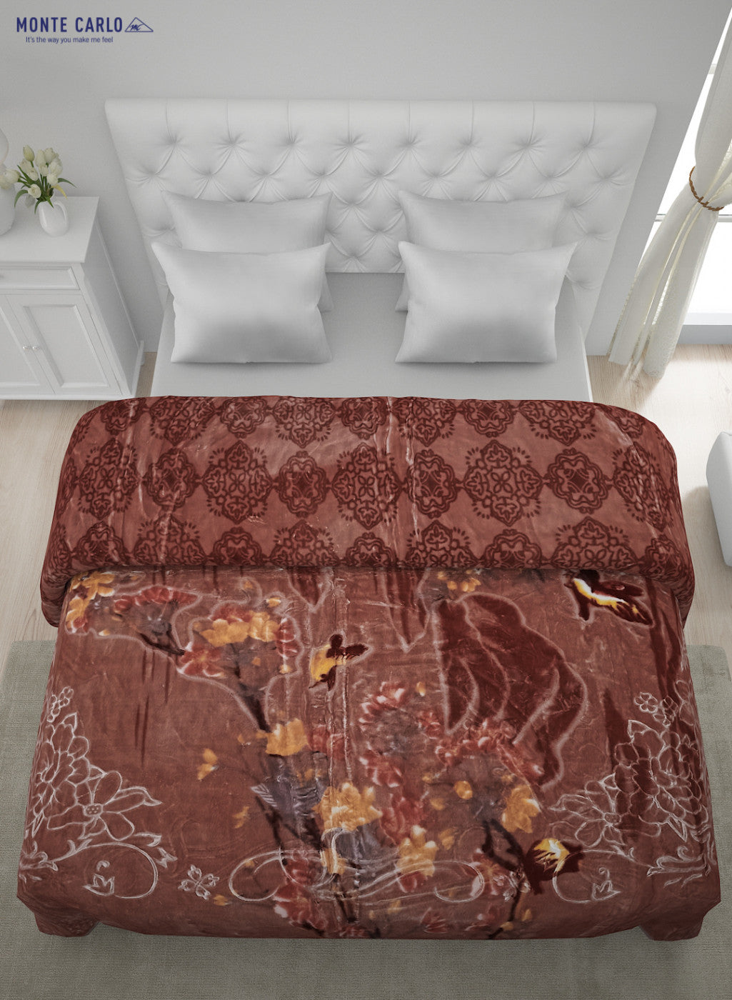 Printed Mink Double Blanket for Heavy Winter -2 Ply