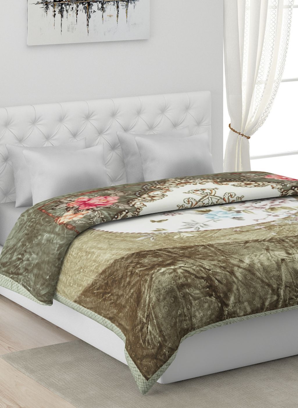 Printed Mink Double Blanket for Heavy Winter -2 Ply