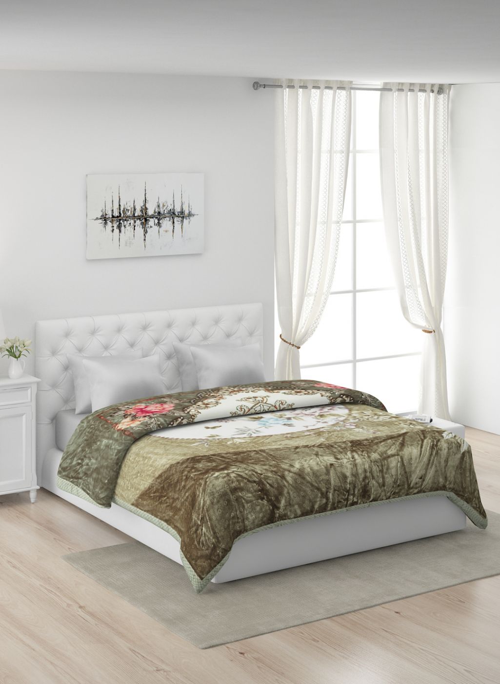 Printed Mink Double Blanket for Heavy Winter -2 Ply