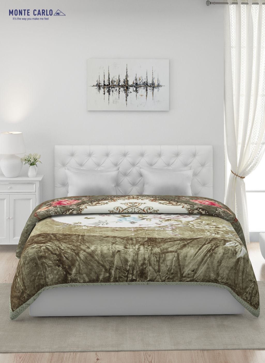 Printed Mink Double Blanket for Heavy Winter -2 Ply