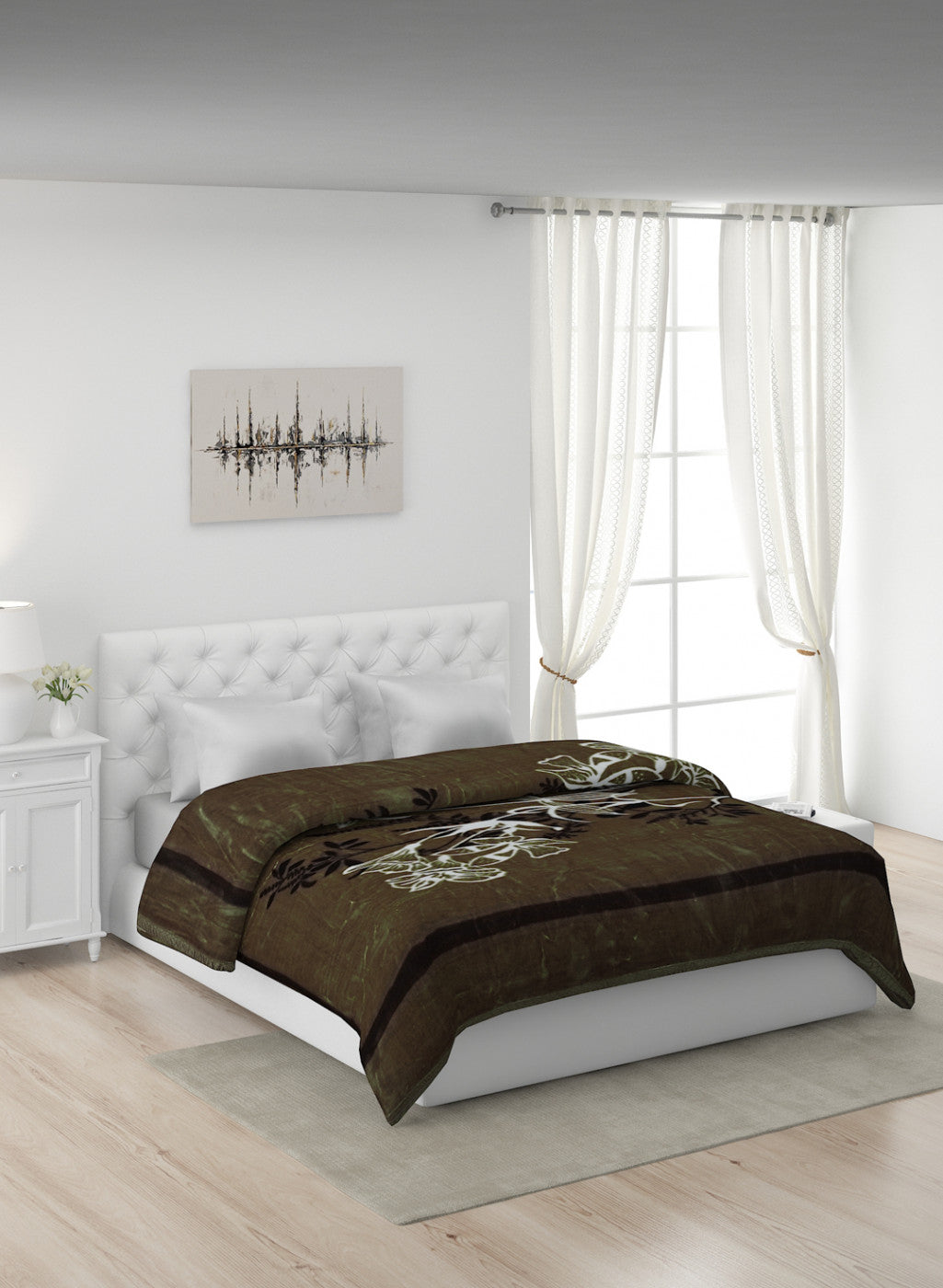 Printed Mink Double Blanket for Heavy Winter -2 Ply