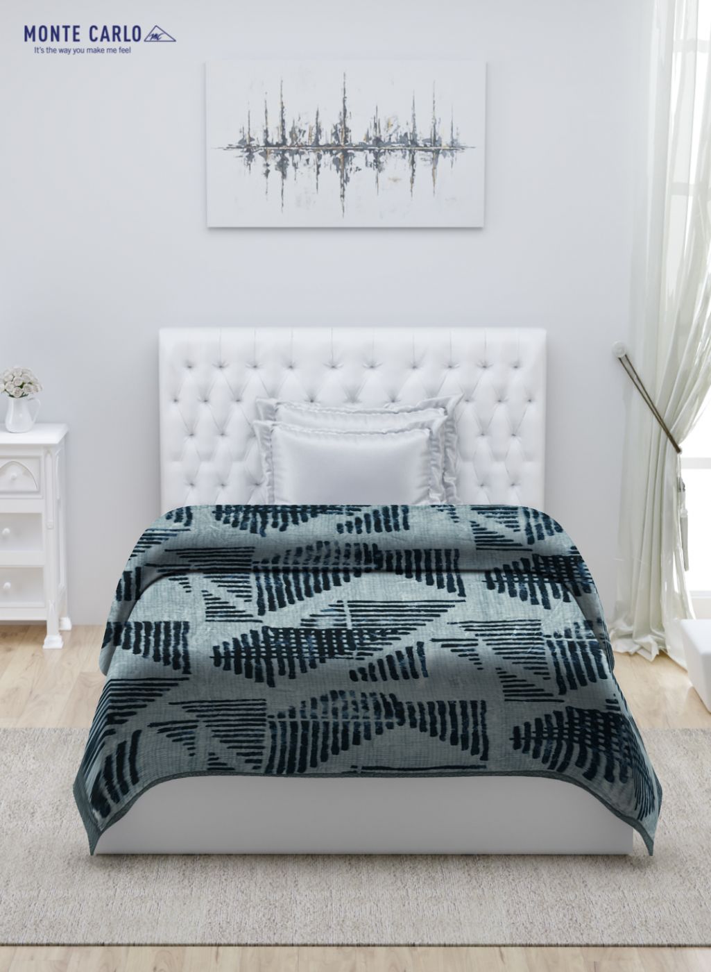 Printed Mink Single Blanket for Mild Winter - 2 Ply