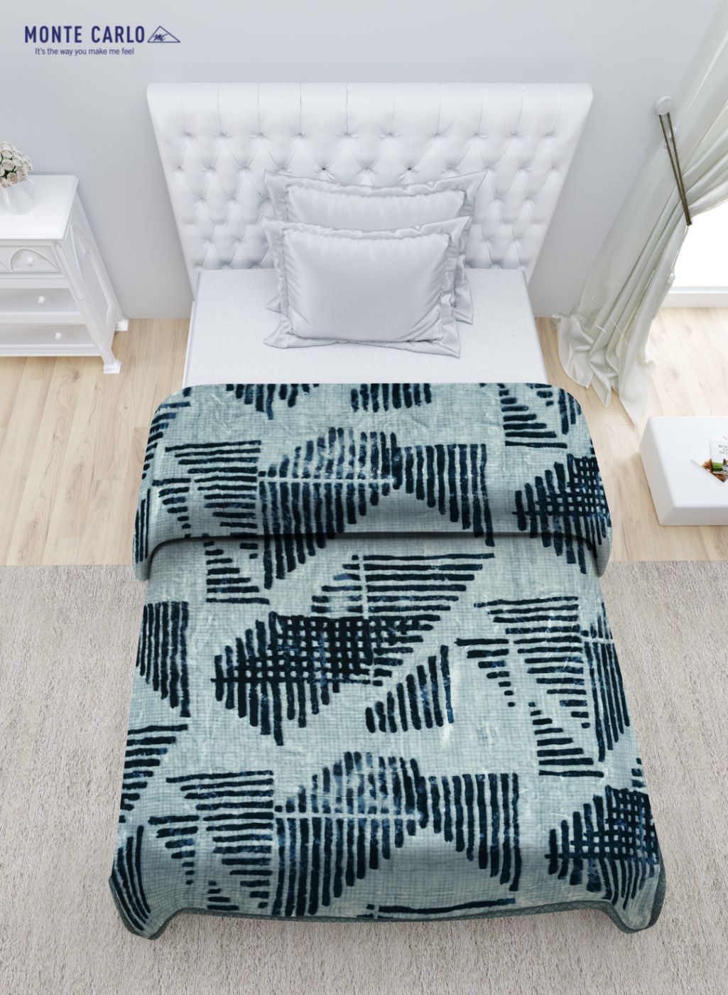 Printed Mink Single Blanket for Mild Winter - 2 Ply