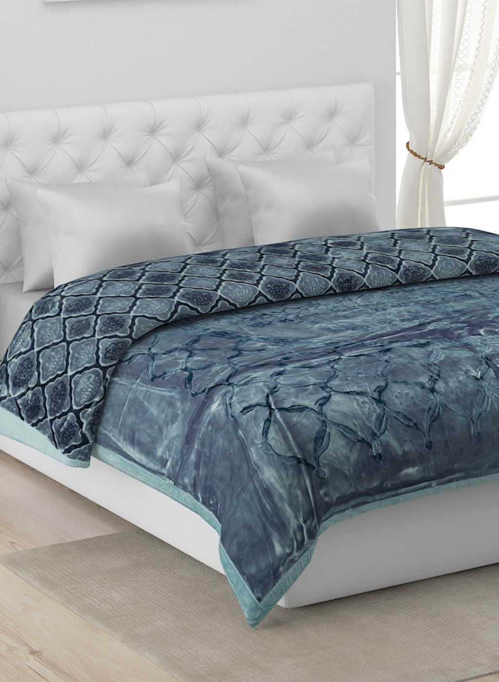 Printed Mink Double Blanket for Heavy Winter -2 Ply