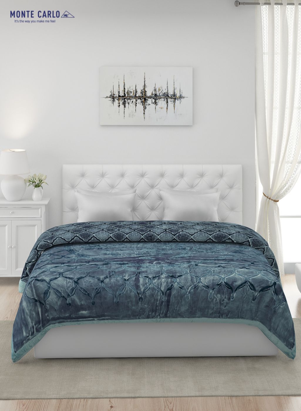 Printed Mink Double Blanket for Heavy Winter -2 Ply