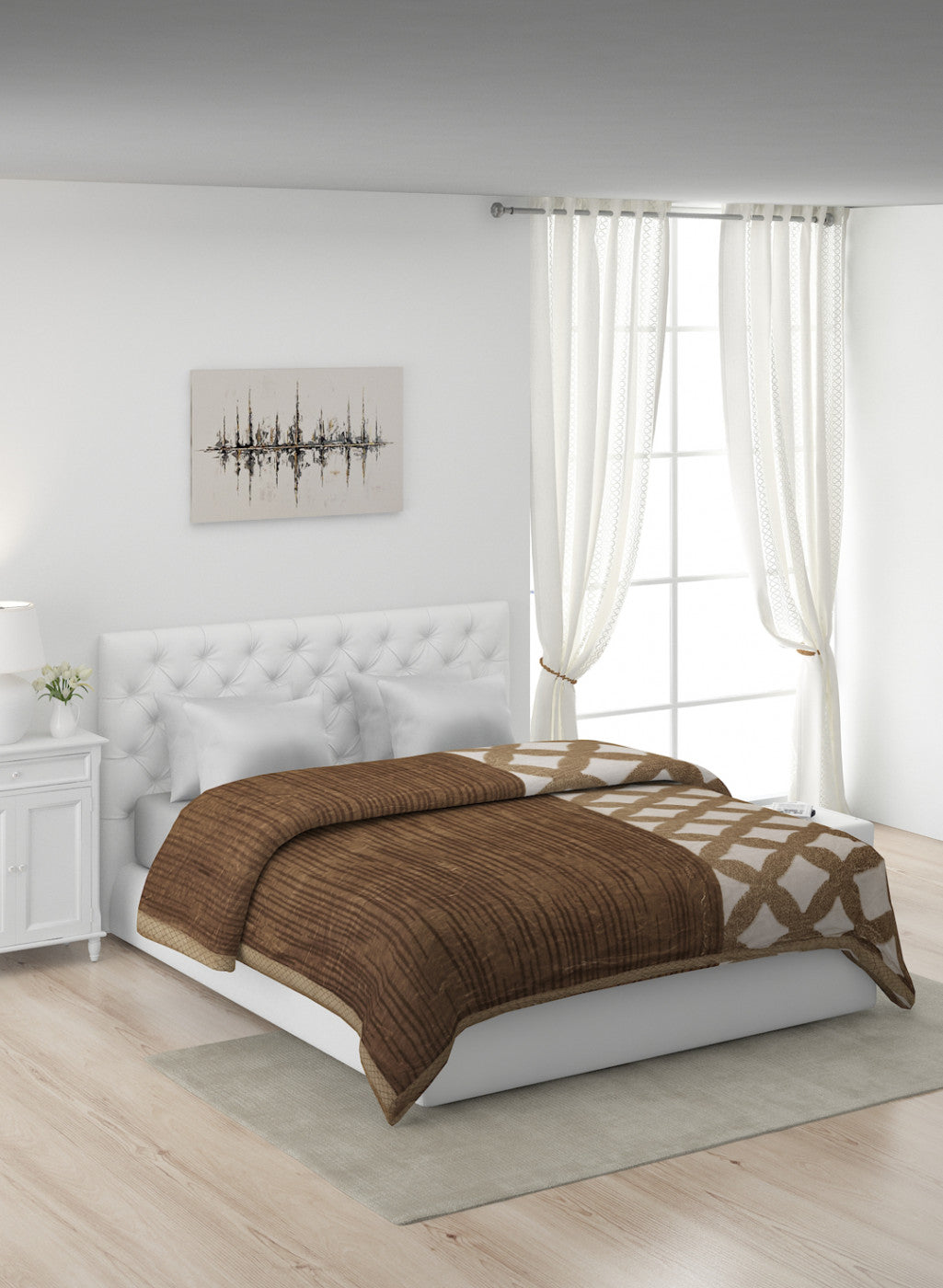 Printed Mink Double Blanket for Mild Winter -2 Ply