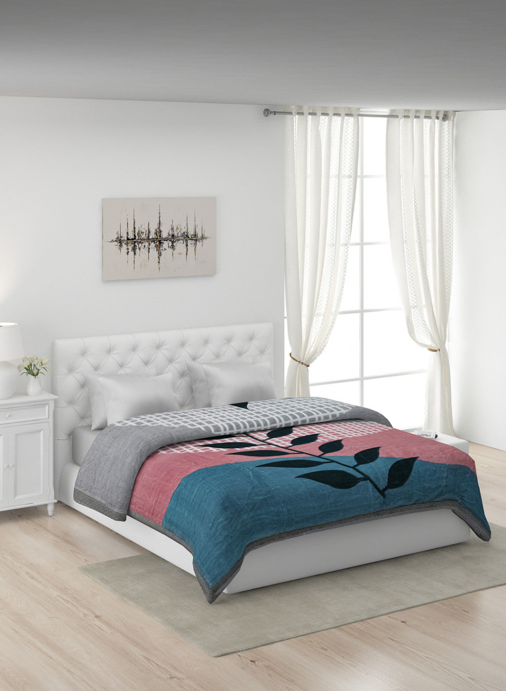 Printed Mink Double Blanket for Mild Winter -2 Ply