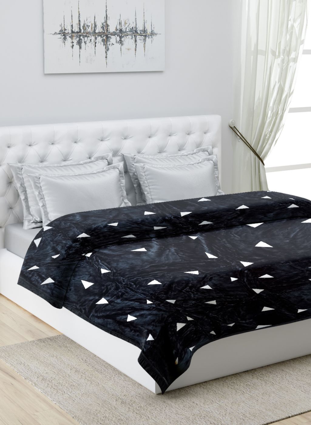 Printed Mink Double Blanket for Heavy Winter -1 Ply