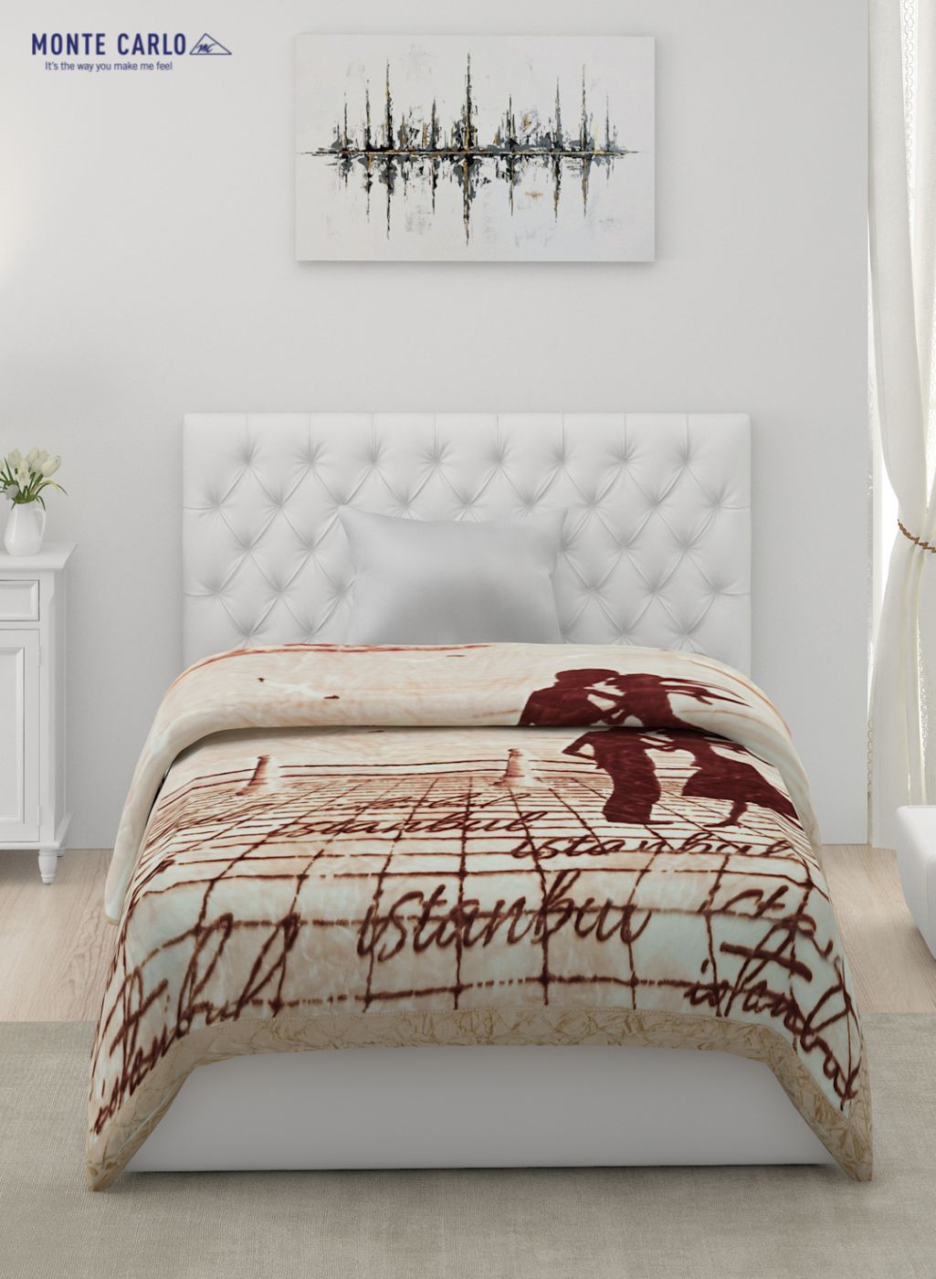 Printed Mink Single Blanket for Heavy Winter -1 Ply