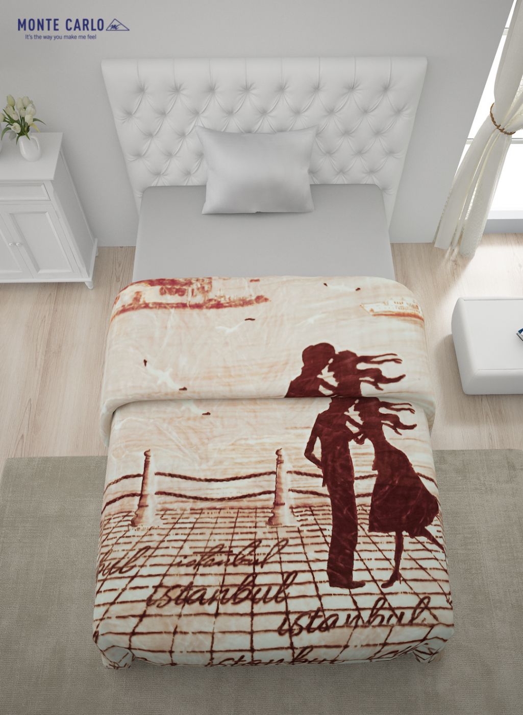 Printed Mink Single Blanket for Heavy Winter -1 Ply