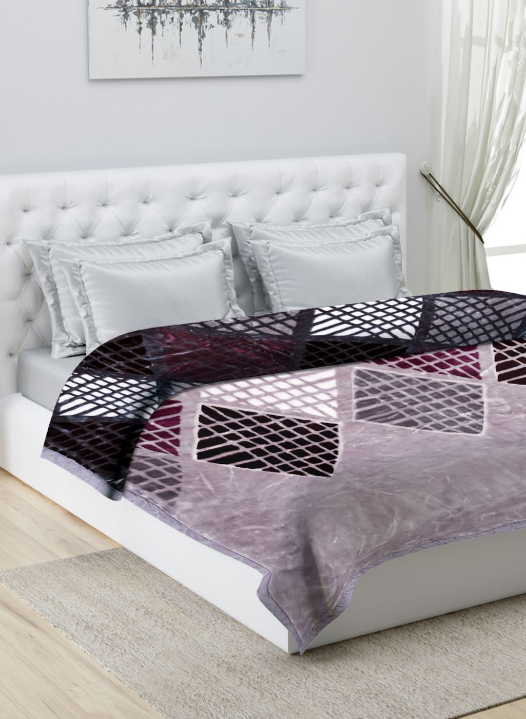 Printed Mink Double Blanket for Heavy Winter -2 Ply