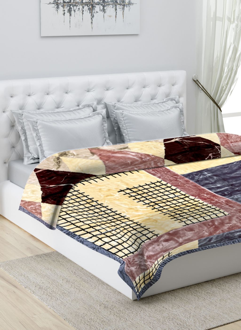 Printed Mink Double Blanket for Heavy Winter -2 Ply