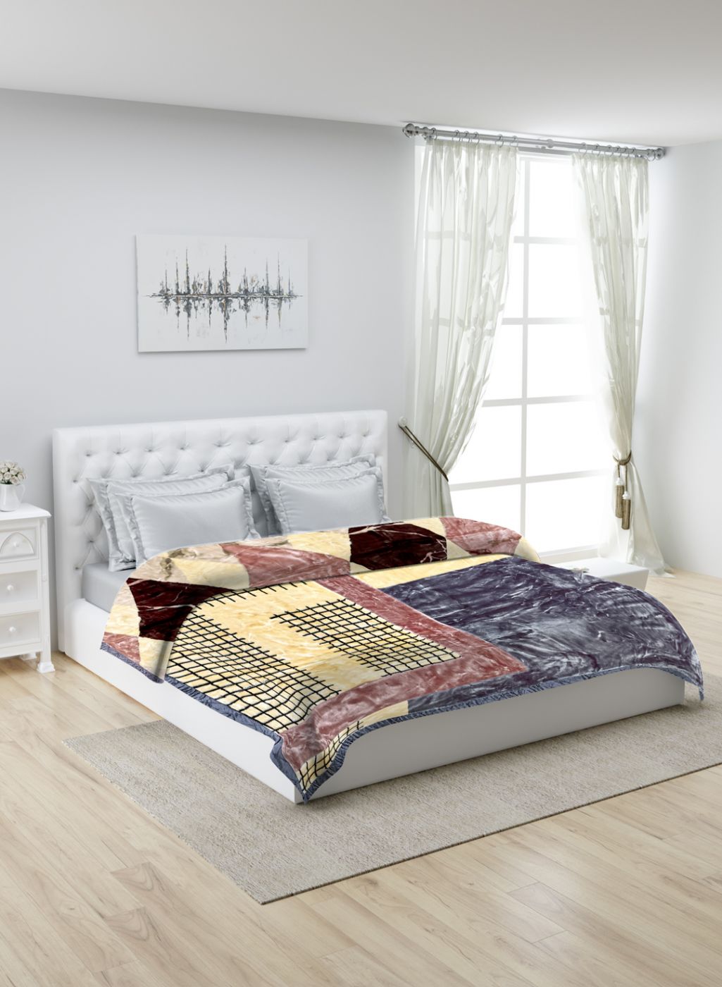 Printed Mink Double Blanket for Heavy Winter -2 Ply