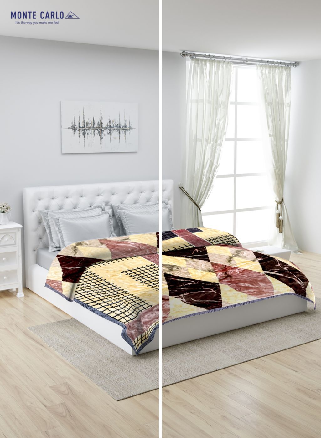 Printed Mink Double Blanket for Heavy Winter -2 Ply