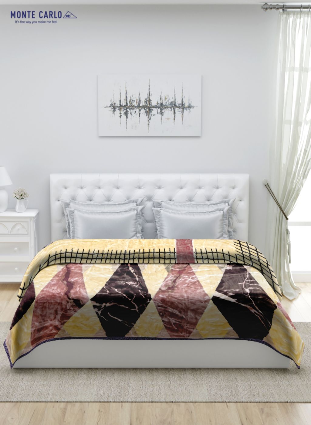 Printed Mink Double Blanket for Heavy Winter -2 Ply