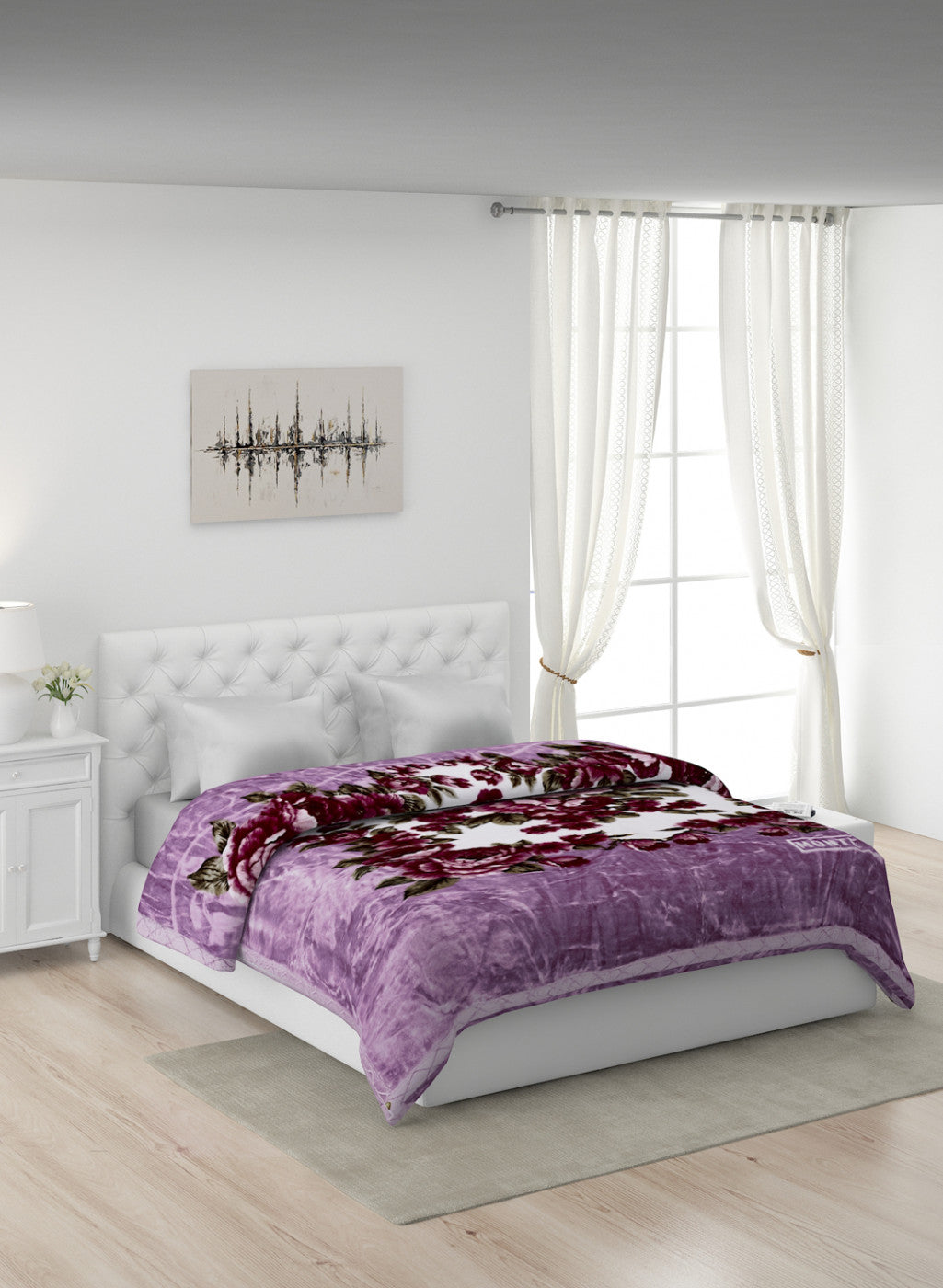 Printed Mink Double Blanket for Heavy Winter -2 Ply