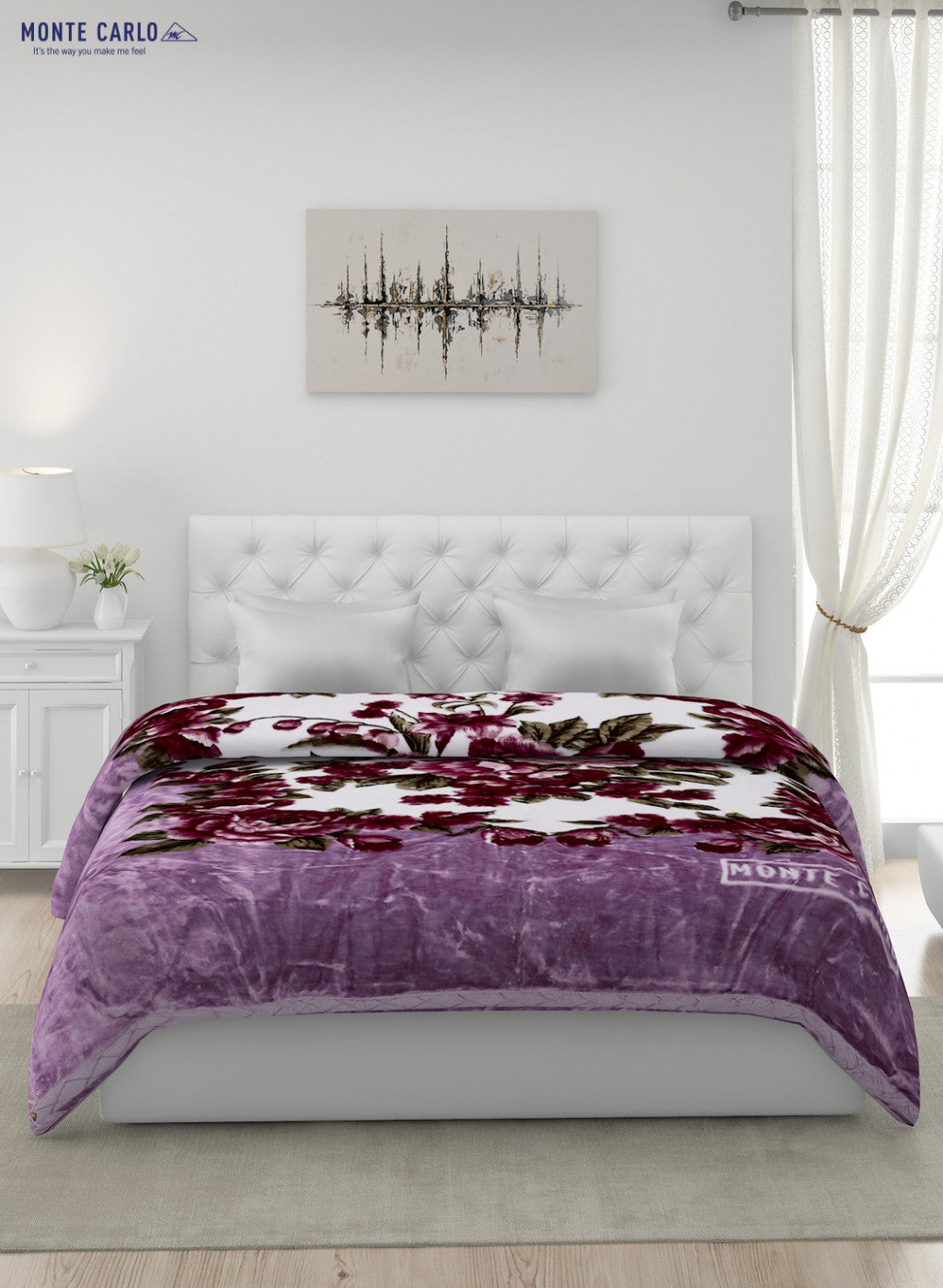 Printed Mink Double Blanket for Heavy Winter -2 Ply