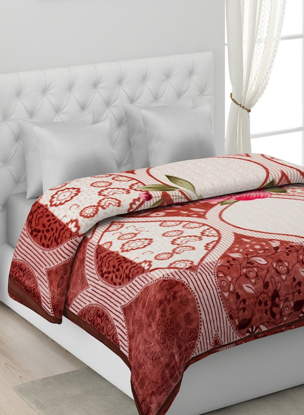 Printed Mink Double Blanket for Mild Winter -1 Ply