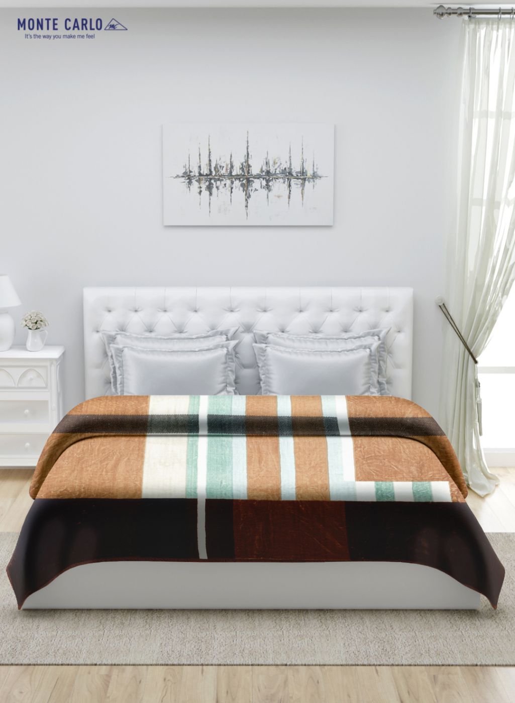 Printed Mink Double Blanket for Mild Winter -1 Ply