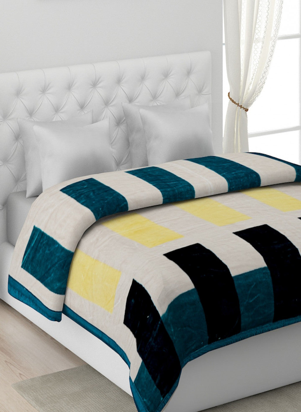 Printed Mink Double Blanket for Mild Winter - 1 Ply