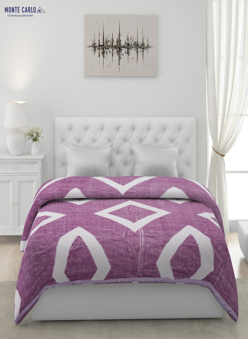 Printed Mink Double Blanket for Mild Winter - 1 Ply