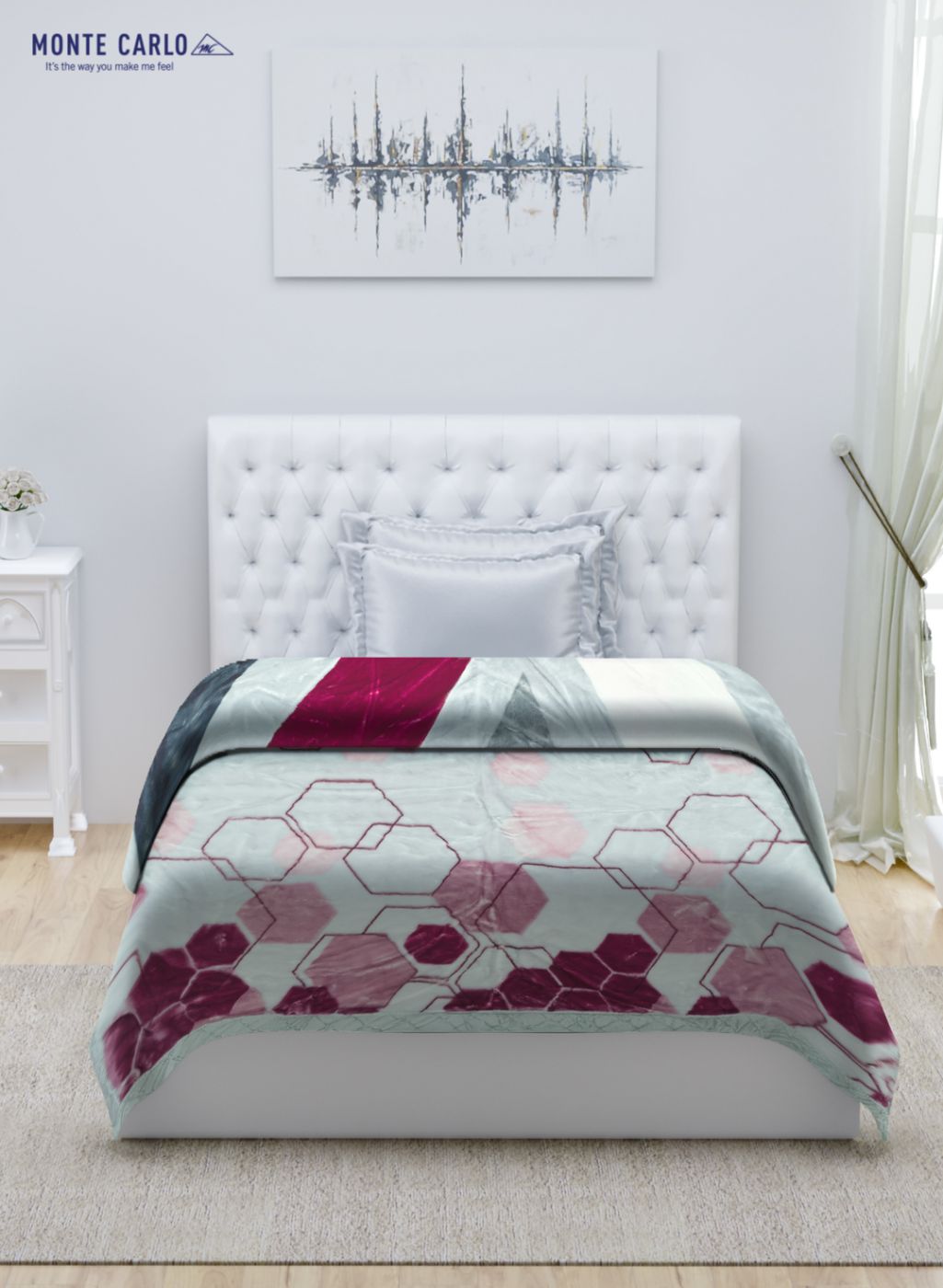 Printed Mink Single Blanket for Heavy Winter -2 Ply