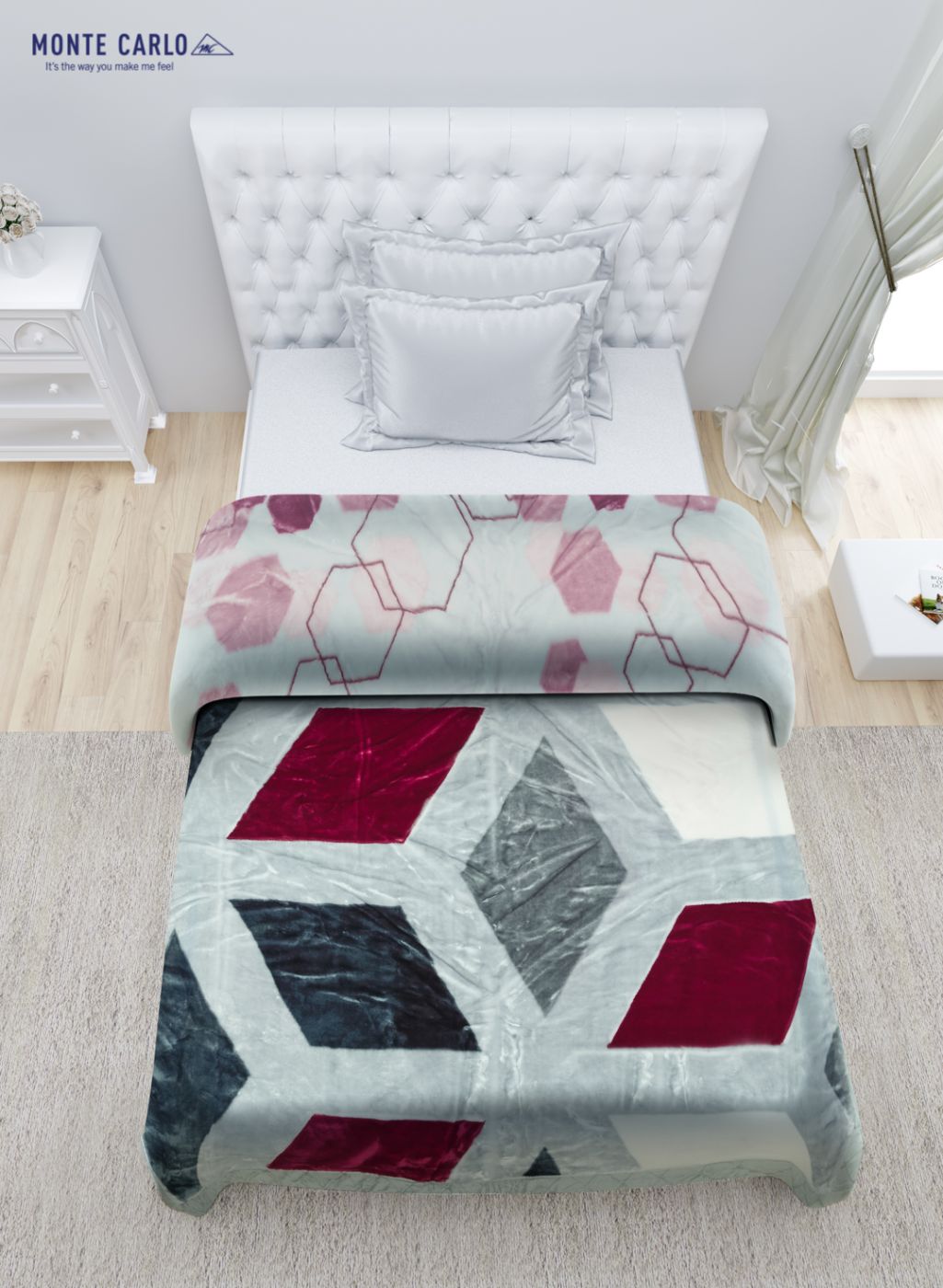 Printed Mink Single Blanket for Heavy Winter -2 Ply