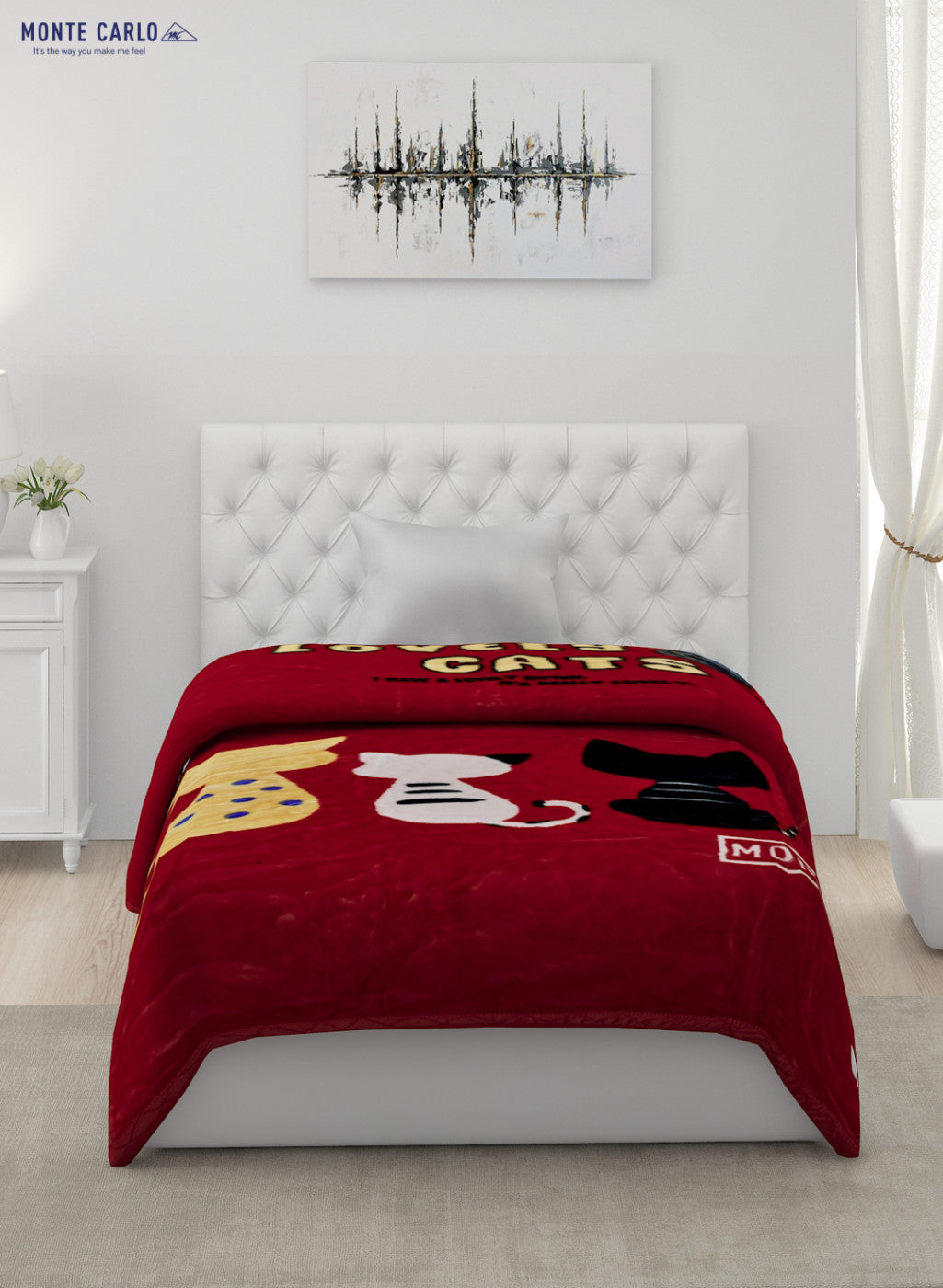 Printed Mink Single Blanket for Heavy Winter -2 Ply