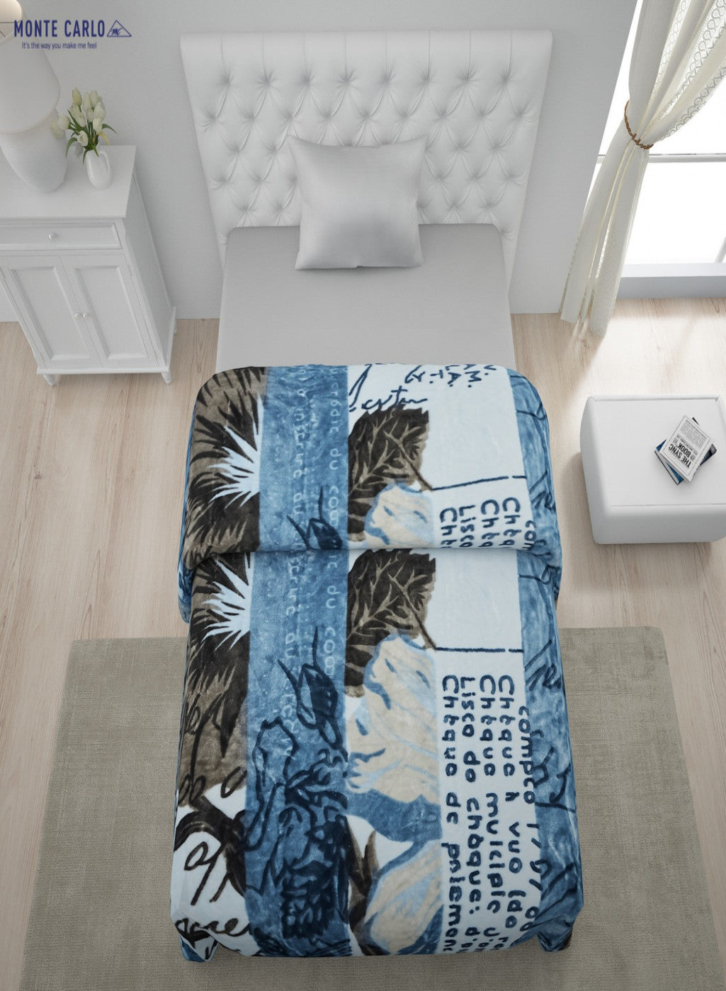Printed Mink Single Blanket for Mild Winter -1 Ply