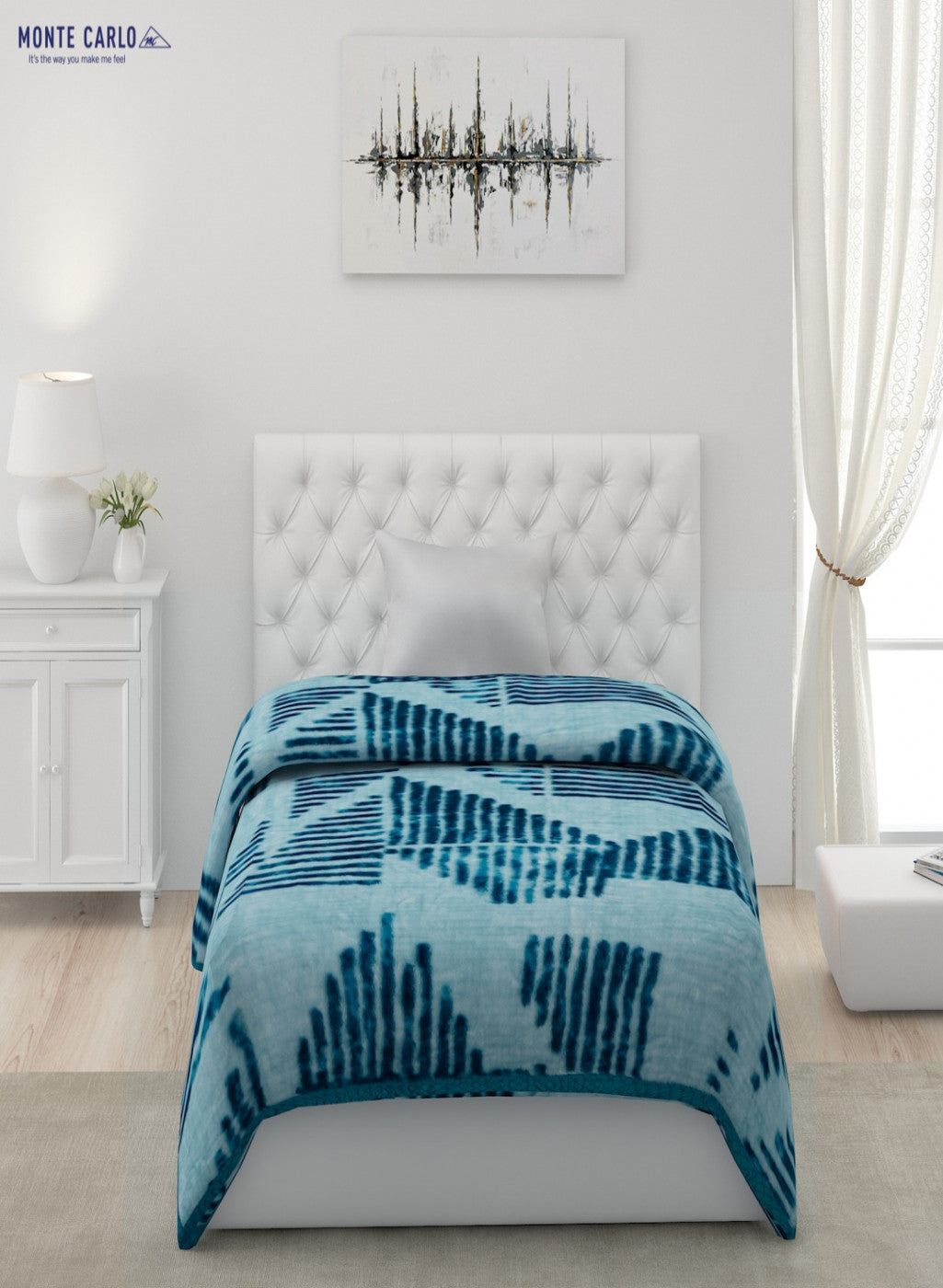 Printed Mink Single Blanket for Mild Winter -1 Ply