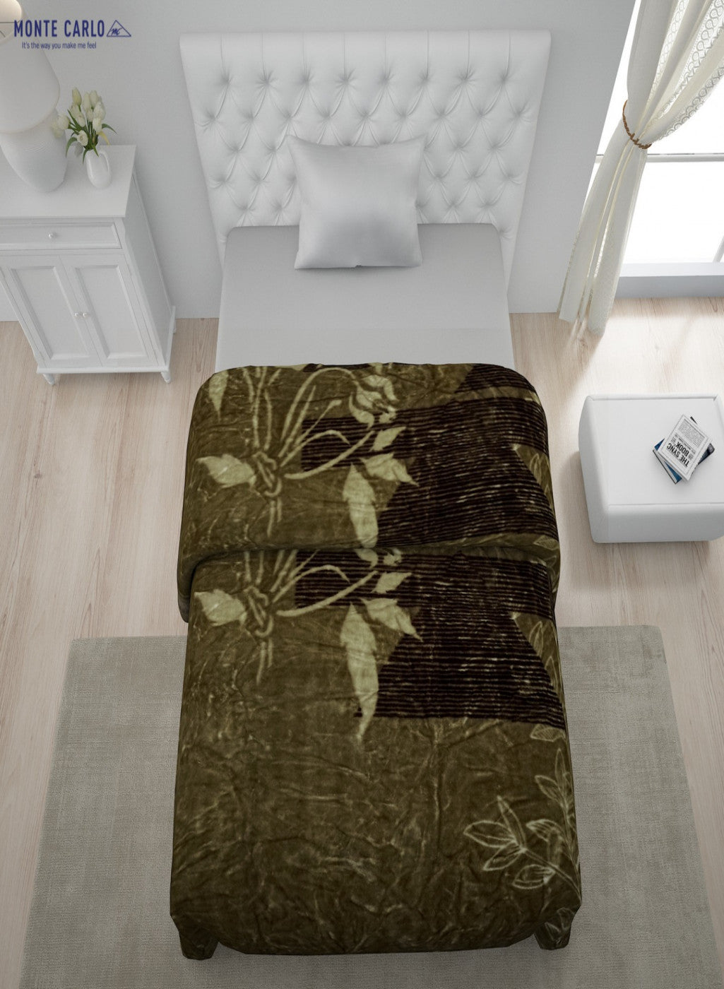 Printed Mink Single Blanket for Mild Winter -1 Ply