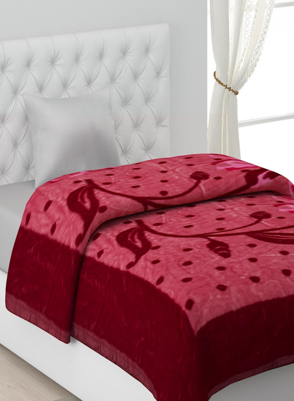 Printed Mink Single Blanket for Mild Winter -1 Ply