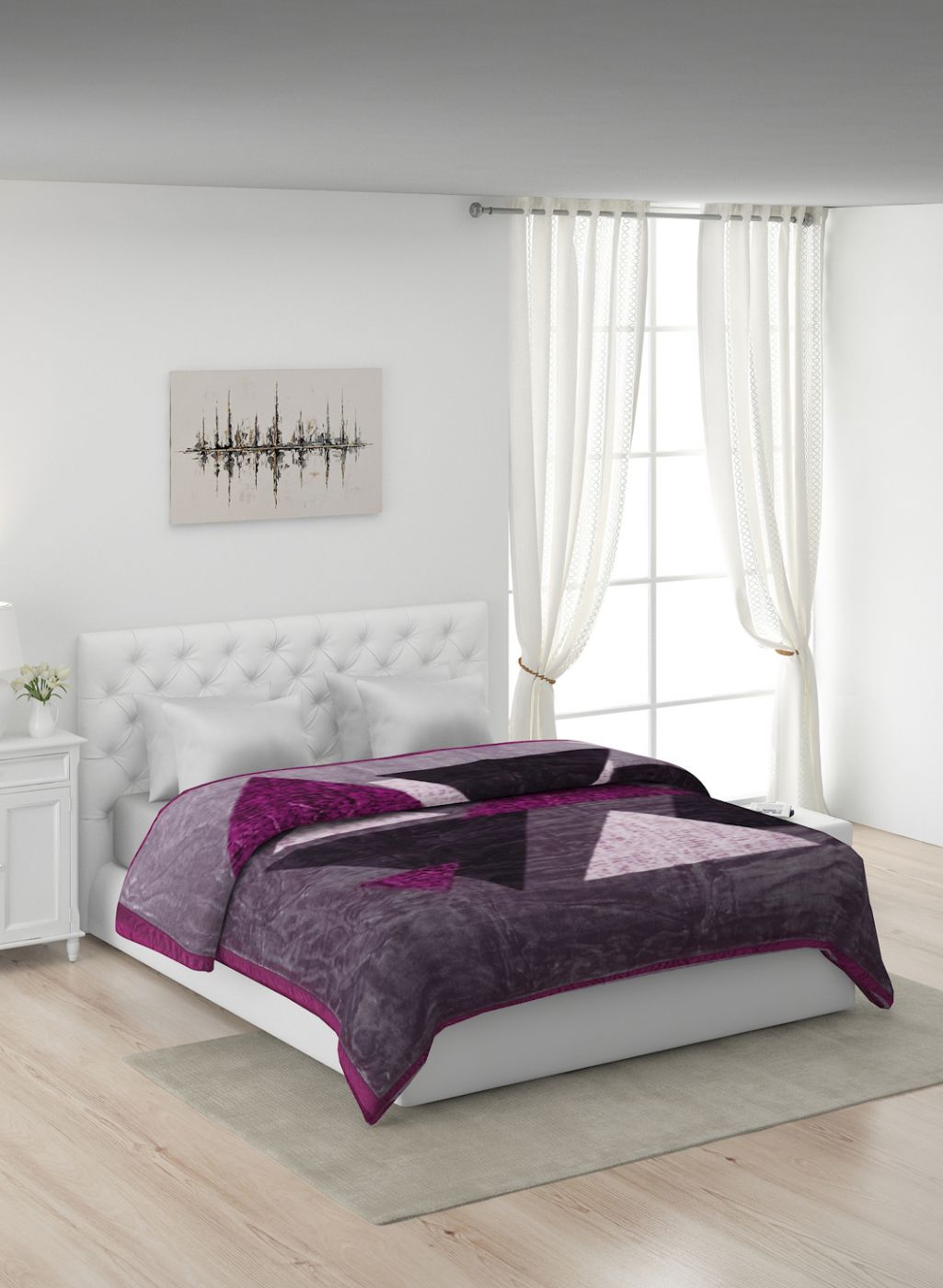 Printed Mink Single Blanket for Mild Winter -1 Ply