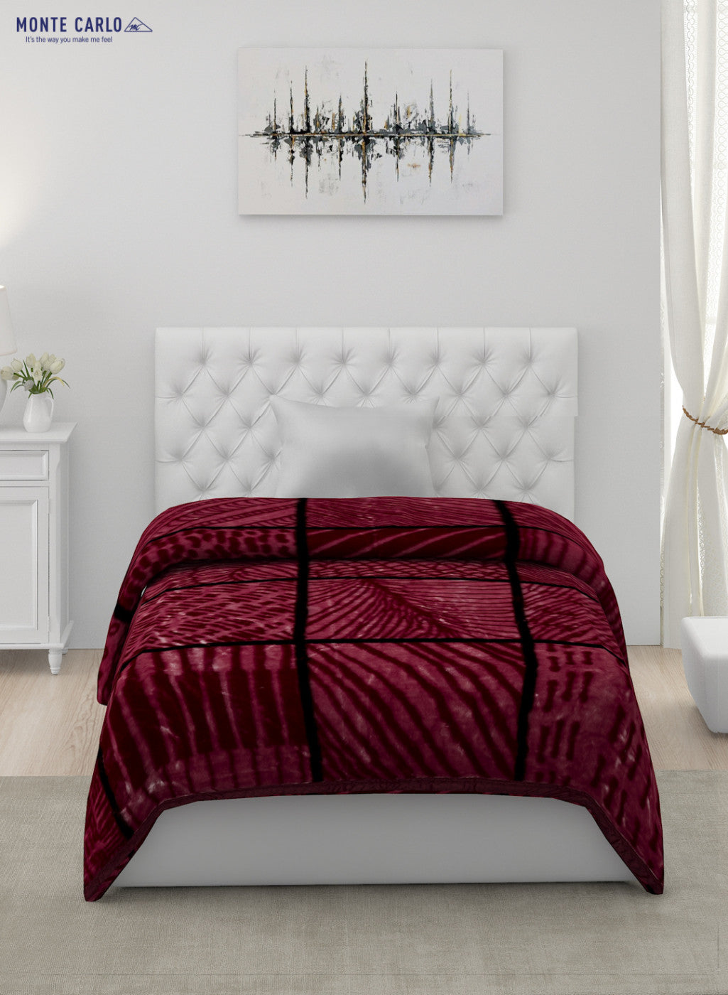 Printed Mink Single Blanket for Mild Winter - 2 Ply